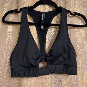 PINK Victorias Secret Black Twist Front Sports Bra Swim Top Medium